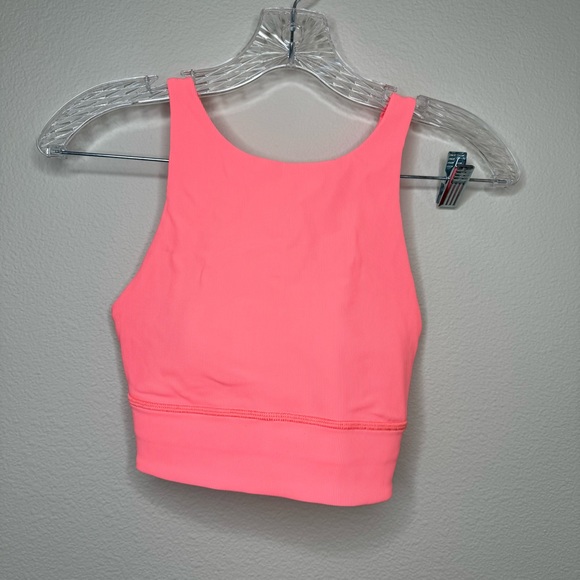 lululemon | high neck longline ribbed energy bra size 6 sunset - Picture 1 of 4